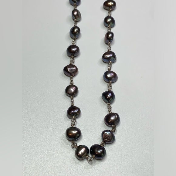 Silpada Vintage Sterling Silver & Iridescent Gray Pearl Necklace & Bracelet Set - Picture 6 of 16